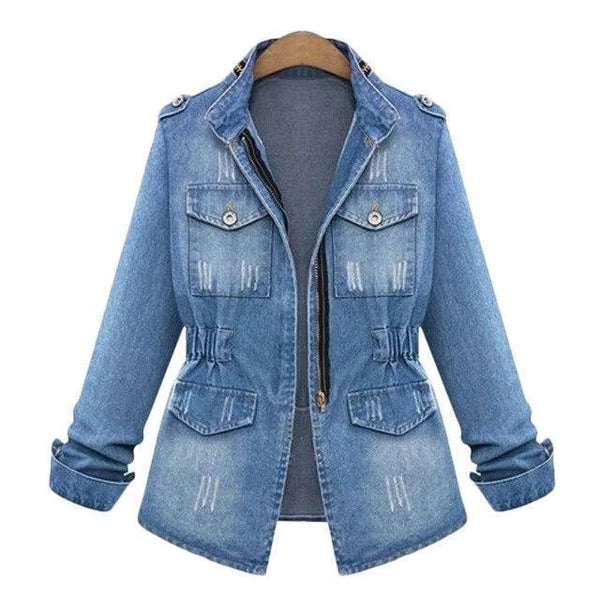 Chic Women's Fitted Denim Jacket