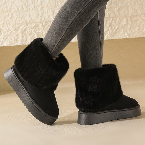 Thick-Soled Plush Snow Boots