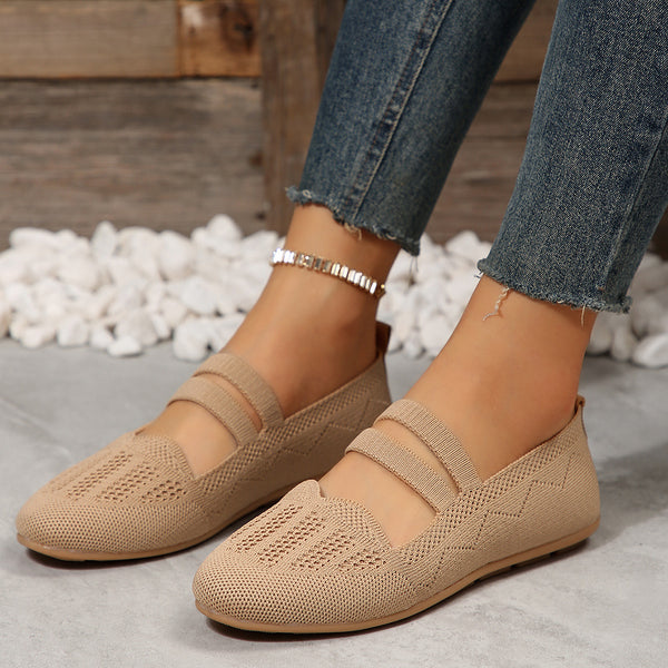 Casual Mesh Knit Slip-On Flats