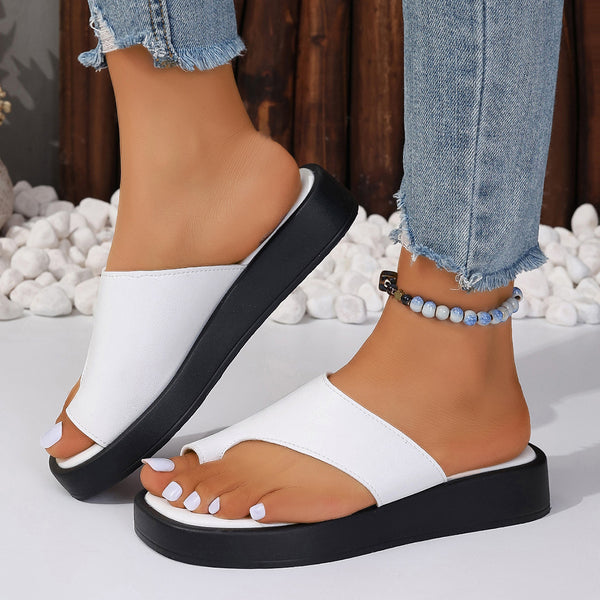 Thick-Soled Clip Toe Sandals