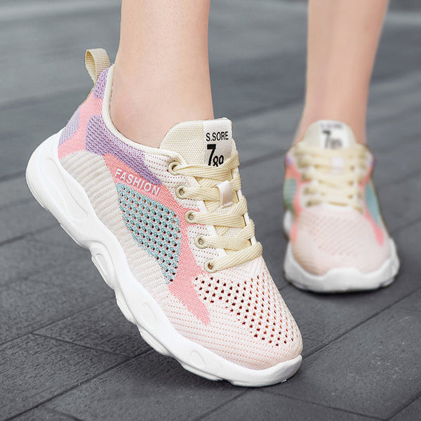 Casual Colorblock Lace-Up Sneakers