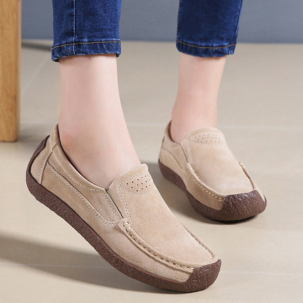 Versatile Suede Round Toe Loafers